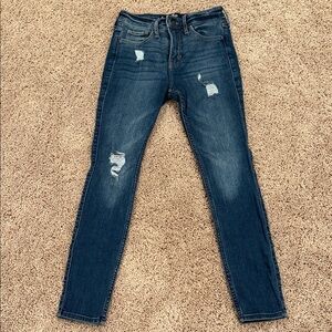 Hollister Navy Distressed Skinny Jeans